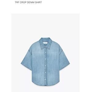 Zara Short Sleeve Denim Shirt / Small